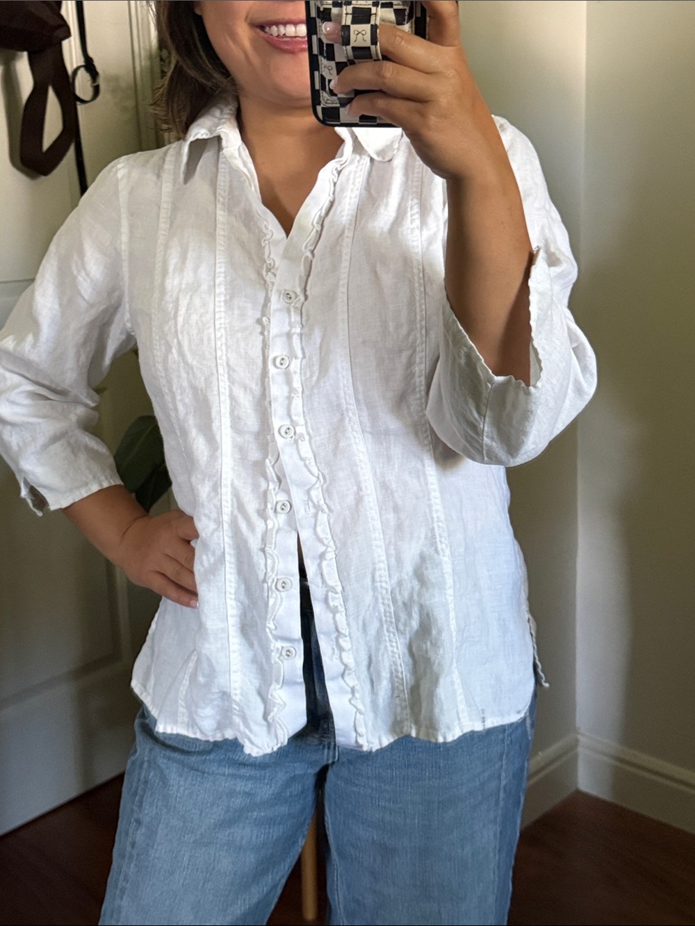 Vintage Ecologie 100% linen Buttoned Front Classic fit Shirt. Size XL run small - Picture 4 of 7